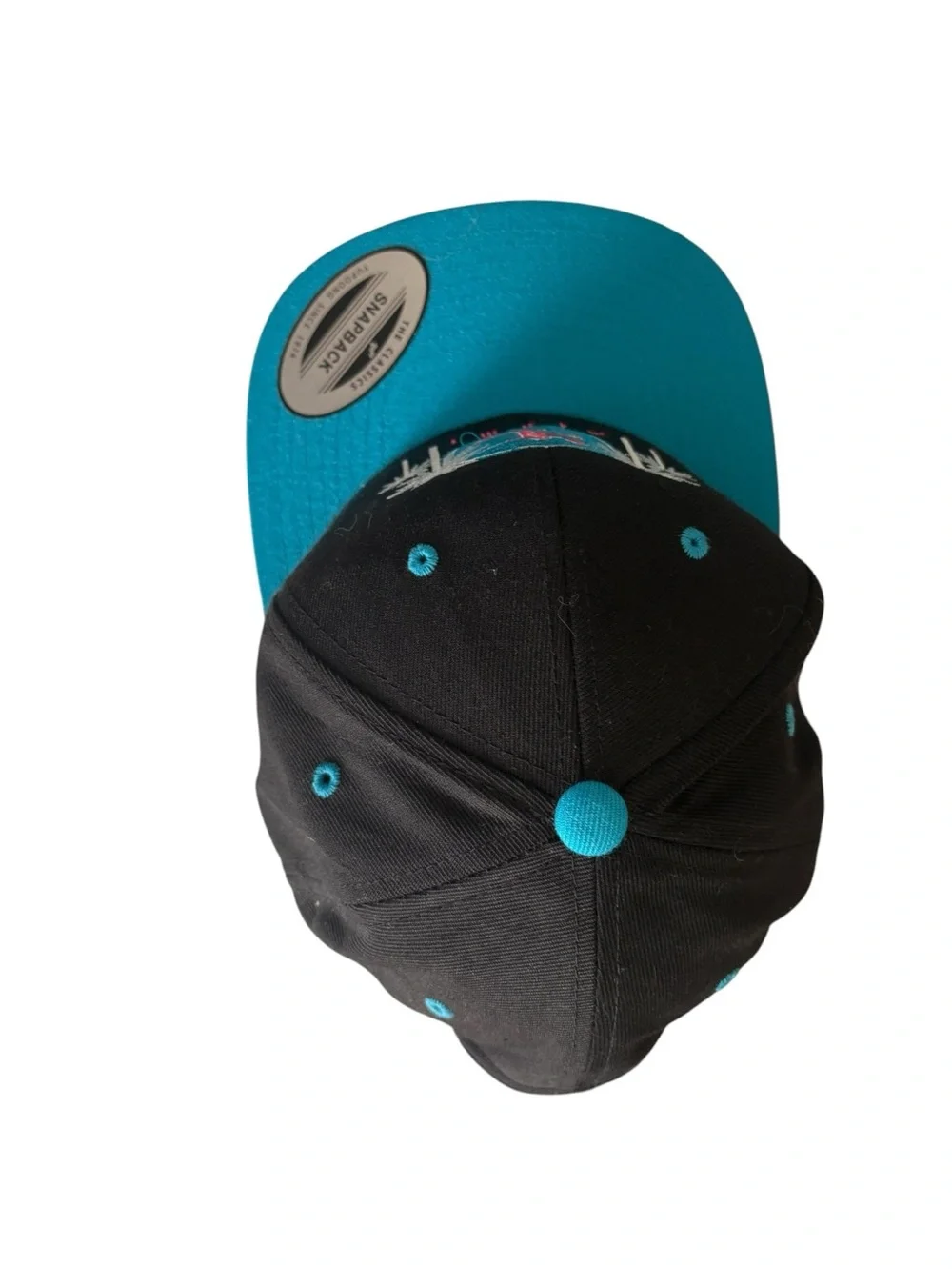 SL Miami black teal snapback cap
